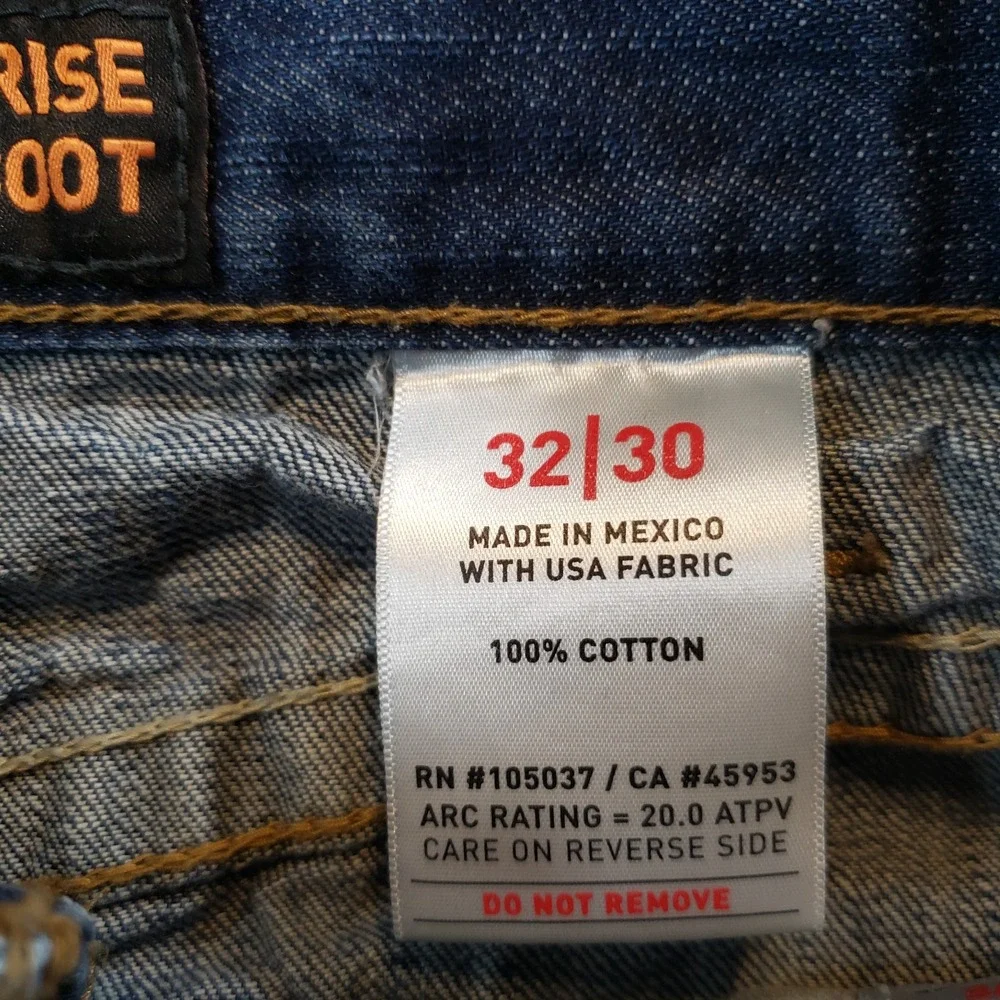 Ariat Work FR Low Rise Jeans Mens Medium Wash Sz 32x30 ACTUAL 32X29 Cat2